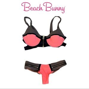 🚨 🌸 Beach Bunny 🌸 Bikini 👙 Bottom Bronze Color Block Swim Bathing Suit Small